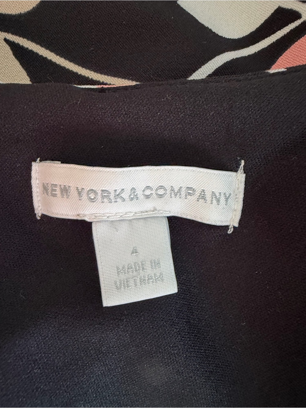 New York & Company Black Midi Dress with Pink, Red & Cream Floral - Picture 5 of 5